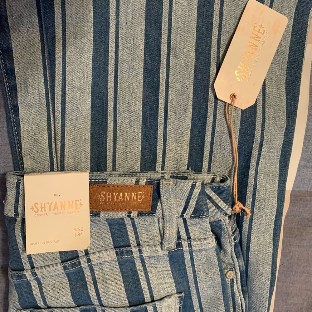 Shyanne Denim striped Bell Bottoms